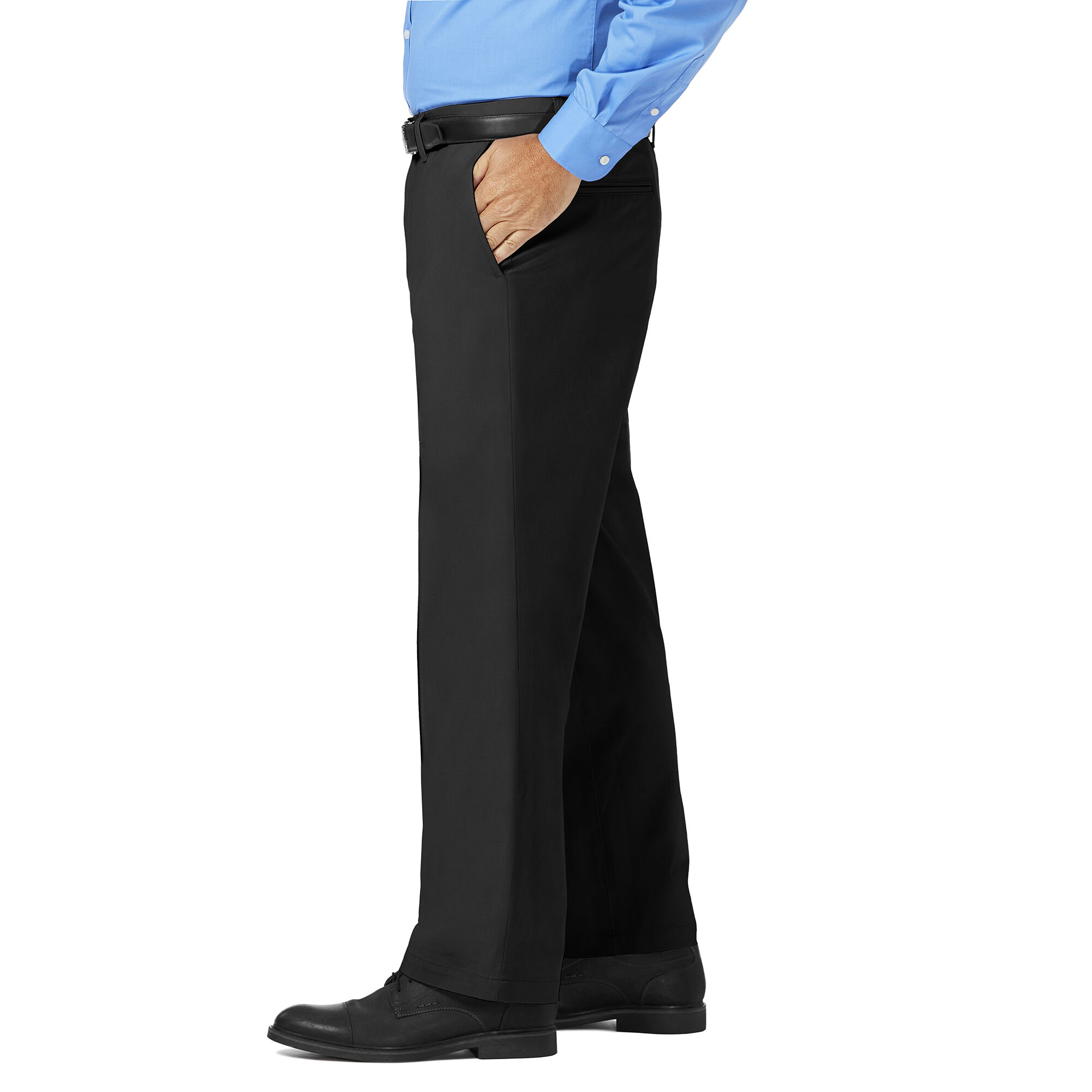 Men JM Haggar Luxury Comfort Pants Premium Flex Waist Classic Fit 4 Way Stretch